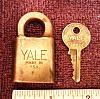 Old Vintage Yale US Pushkey PadLock Antique Push Key Lock W Key. ($17.50) a.jpg