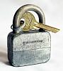 Tarnished German YALE padlock with key [$8.00] B.jpg